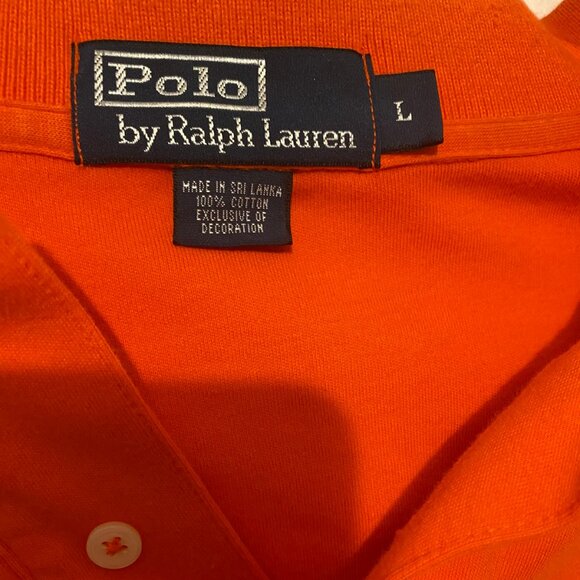 Ralph Lauren Men's Resort Orange Short Sleeved Polo Shirt Size L Large Classic - Picture 3 of 4